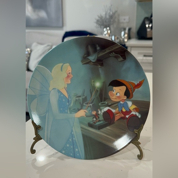 Disney Other - Disney Knowles Pinocchio #2 Pinocchio and the Blue Fairy Ceramic Plate Limited
